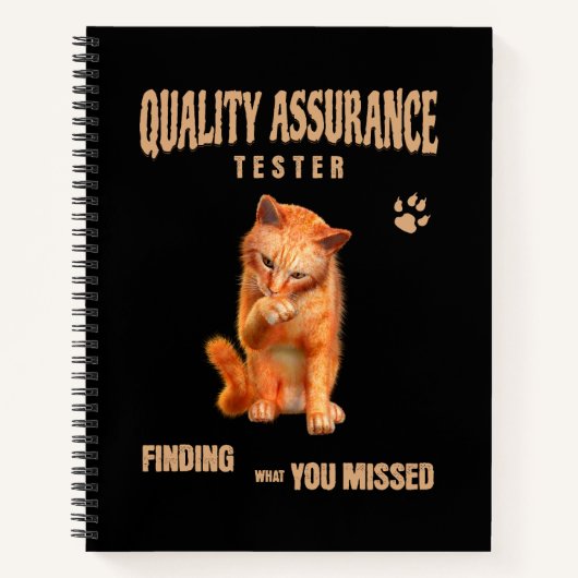 QA Tester Katzen Humor Notizblock (Vorderseite)
