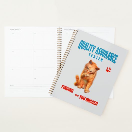 QA Tester Katzen Humor Planer (Anzeige)