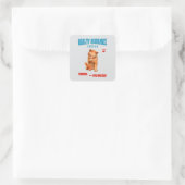 QA Tester Katzen Humor Quadratischer Aufkleber (Tasche)