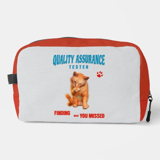 QA Tester Katzen Humor Waschbeutel (Vorderseite)