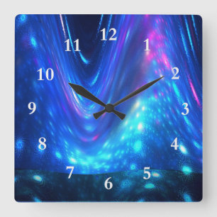 Qaanaaq - Northern Lights Quadratische Wanduhr