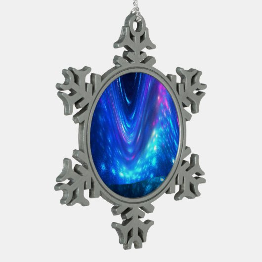 Qaanaq - Nordlichter Schneeflocken Zinn-Ornament (Links)