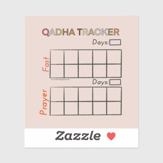 Qadha Days Tracking Sticker (Blatt)