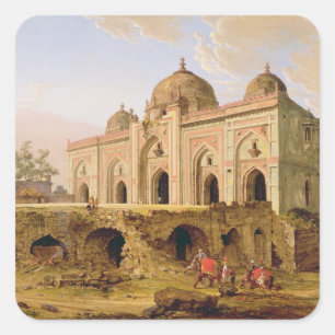 Qal' A-l-Kuhna Masjid, Purana Qila, Delhi, c.1 Quadratischer Aufkleber