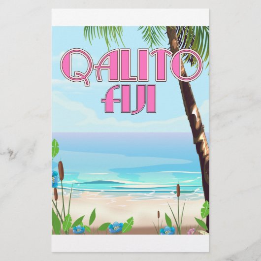 Qalito Fiji Reiseplakat Briefpapier (Vorderseite)
