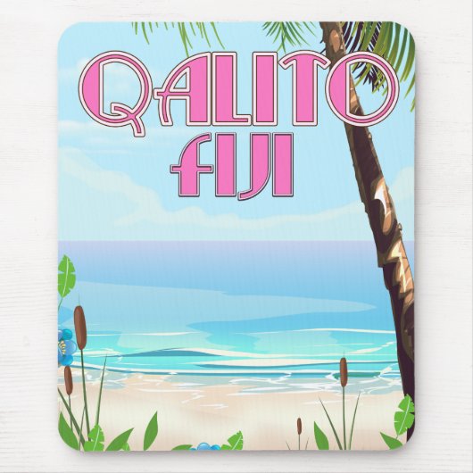 Qalito Fiji Reiseplakat Mousepad (Vorne)