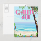 Qalito Fiji Reiseplakat Postkarte (Vorne/Hinten)
