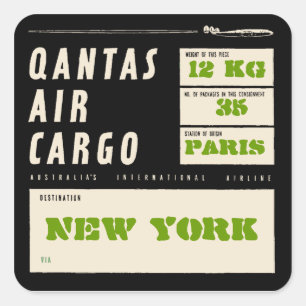 QANTAS AIR CARGO QUADRATISCHER AUFKLEBER