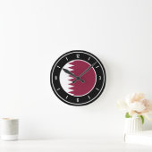 Qatar Flag Elegant Runde Wanduhr (Zuhause)