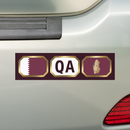 Qatar Flag Map Code Autoaufkleber (Auf Auto)