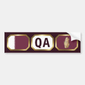 Qatar Flag Map Code Autoaufkleber (Vorne)
