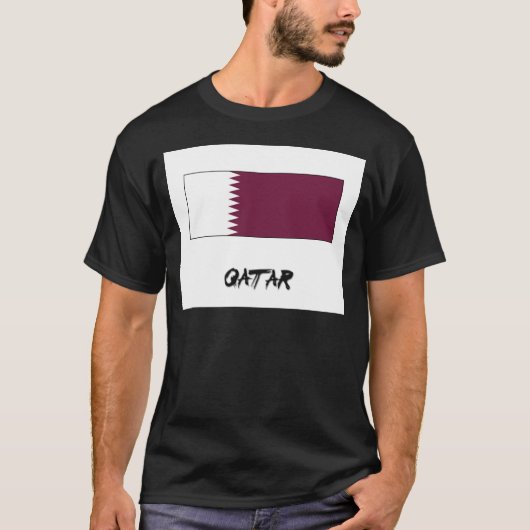 Qatar-Flagge T-Shirt (Vorderseite)