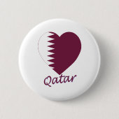 Qatar-Flaggen-Herz Button (Vorderseite)