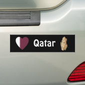 Qatar-Flaggen-Herz + Karten-Autoaufkleber Autoaufkleber (Auf Auto)