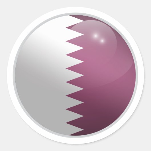 Qatar Glossy Circle Flag Runder Aufkleber (Vorderseite)