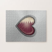 Qatar-Herz-Flaggen-Edelstahl-Effekt Puzzle (Horizontal)