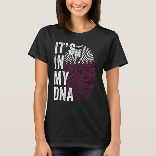 Qatar It's In My DNA Cute Qatari Fingerprint Qatar T-Shirt (Vorderseite)
