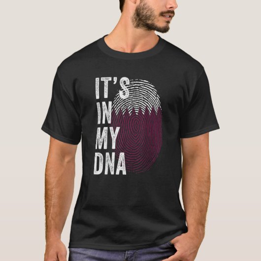 Qatar It's In My DNA Cute Qatari Fingerprint Qatar T-Shirt (Vorderseite)