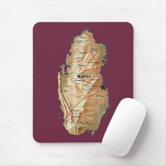 Qatar-Karte Mousepad (Mit Mouse)