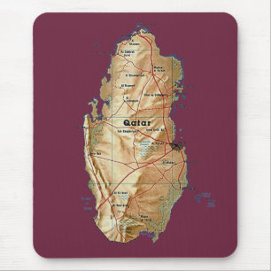 Qatar-Karte Mousepad