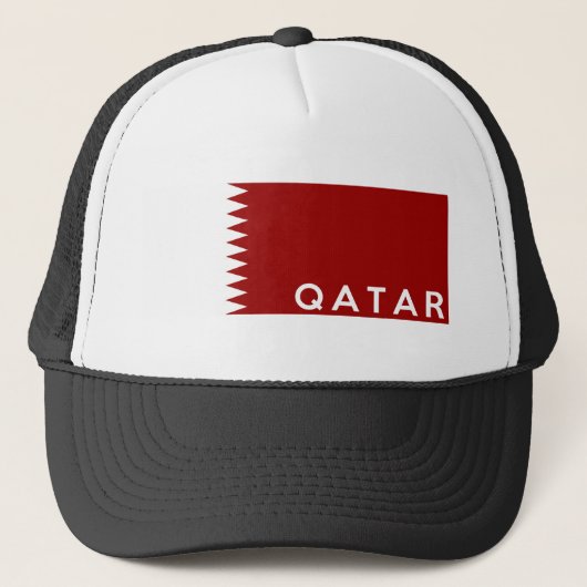 Qatar-Landesflaggetextname Truckerkappe (Vorderseite)