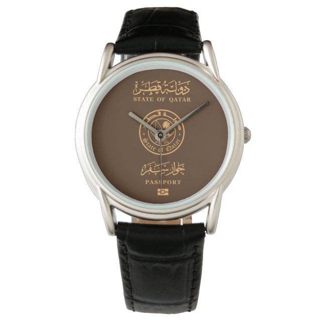 Qatar passport wristwatch armbanduhr (Vorderseite)