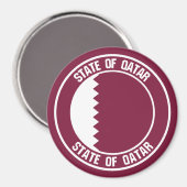 Qatar Round Emblem Magnet (Vorderseite/Rückseite)