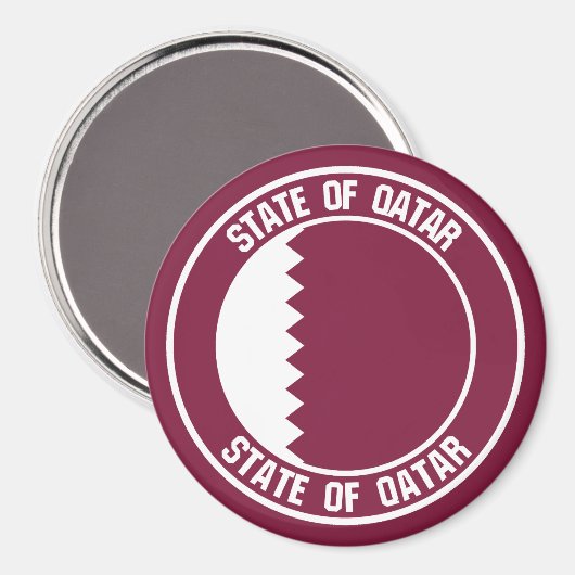 Qatar Round Emblem Magnet (Vorderseite/Rückseite)
