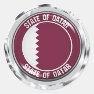 Qatar Round Emblem Runder Aufkleber
