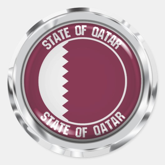 Qatar Round Emblem Runder Aufkleber (Vorderseite)