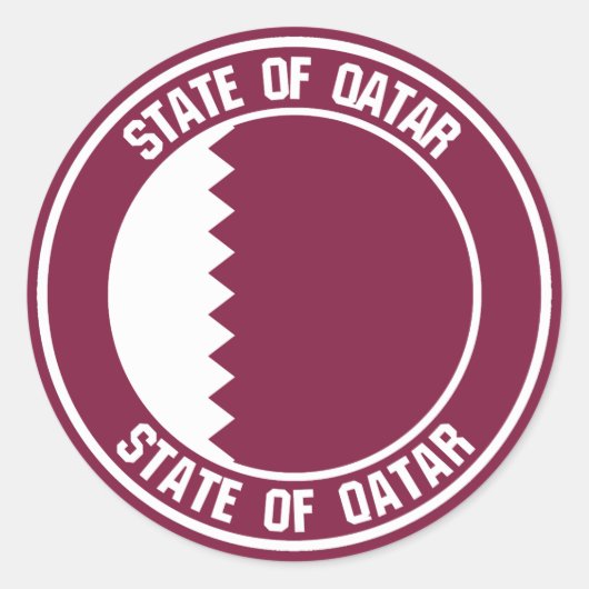 Qatar Round Emblem Runder Aufkleber (Vorderseite)