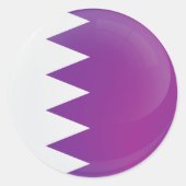 Qatar Round Icon Flag Runder Aufkleber (Vorderseite)