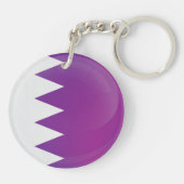 Qatar Round Icon Flag Schlüsselanhänger (Rückseite)