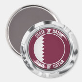 Qatar-Rundemblem Magnet (Vorderseite/Rückseite)