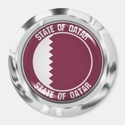 Qatar-Rundemblem Magnet (Vorne)