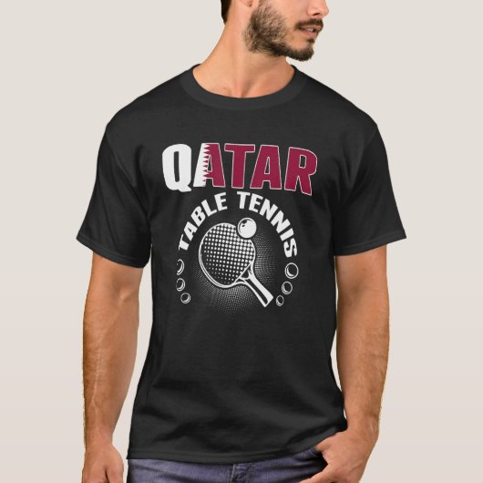Qatar Table Tennis Support Qatari Ping Pong Te T-Shirt (Vorderseite)