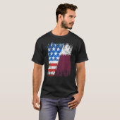 Qatari American Flag Qatar Usa T-Shirt (Vorne ganz)