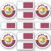 Qatari-Staatssymbole /Emblem und Flag Aufkleber (Vorderseite)