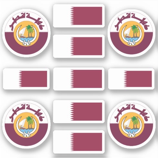 Qatari-Staatssymbole /Emblem und Flag Aufkleber (Vorderseite)