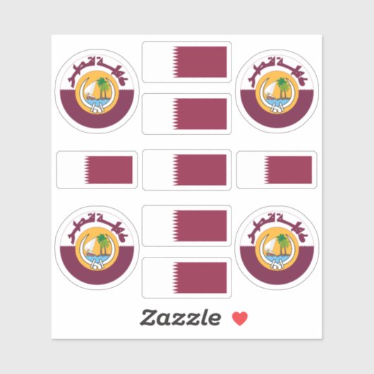 Qatari-Staatssymbole /Emblem und Flag Aufkleber (Blatt)