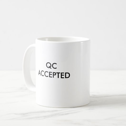 QC ANGENOMMEN KAFFEETASSE (Vorderseite Links)