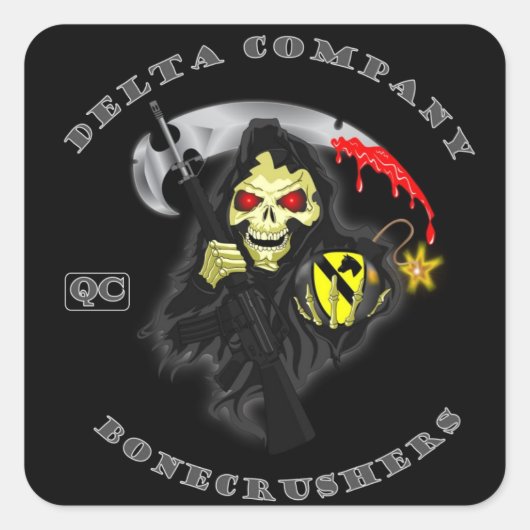 QC Taggin Quadratischer Aufkleber (Vorderseite)