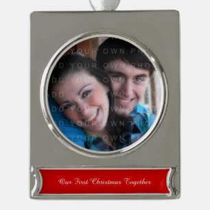 QC-Vorlage für Bannerornamente Banner-Ornament Silber