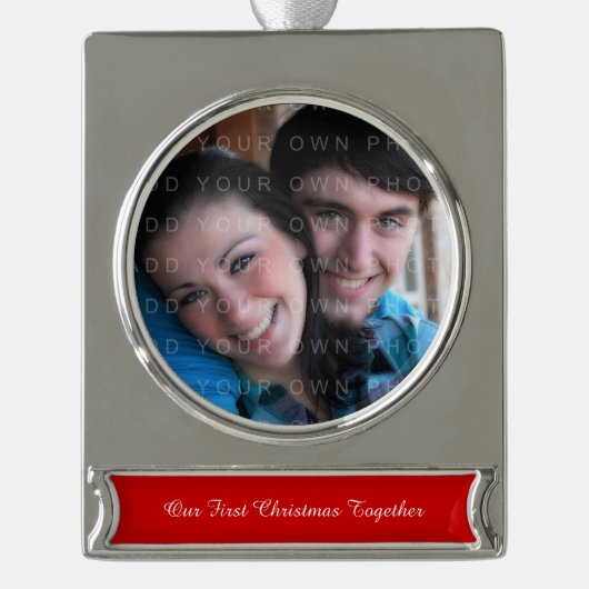 QC-Vorlage für Bannerornamente Banner-Ornament Silber (Vorderseite)