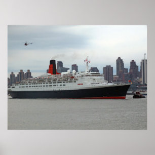 QE2 Passing Midtown Poster