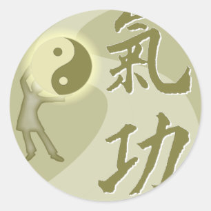 Qi Gong Runder Aufkleber