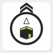 Qibla-Richtung Quadratischer Aufkleber (Vorderseite)