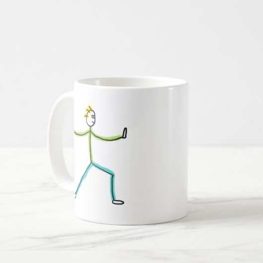 Qigong Stickman Kaffeetasse (Vorderseite Links)