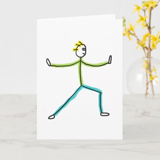 Qigong Stickman Karte (Gelbe Blume)