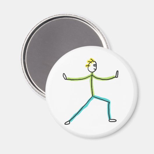 Qigong Stickman Magnet (Vorderseite/Rückseite)